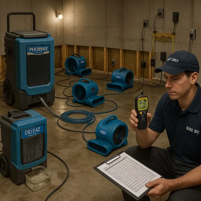Structural Drying and Dehumidification process in Davenport, WA